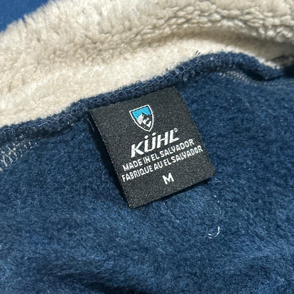 Kuhl Alfpaca Fleece Pullover Mens Medium Navy Blue Quarter Zip Sweater 108846 - Picture 3 of 15